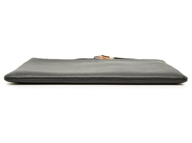 Bamboo Clutch Gucci de piel de becerro negra con bambú Negro - vista 3