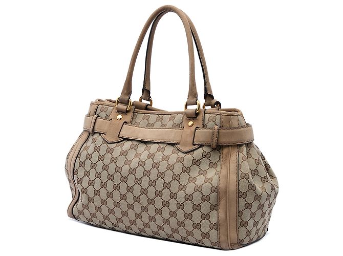 Gucci Running Tote aus beigem GG Canvas - Ansicht 2