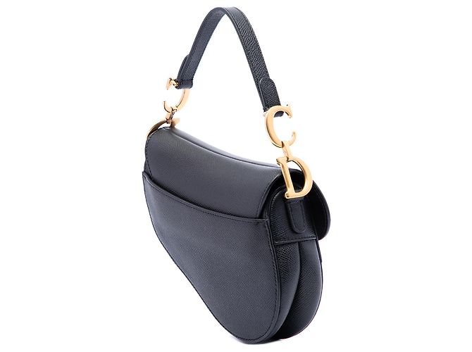 Dior Black Mini Grained Calfskin Saddle Schwarz - Ansicht 2