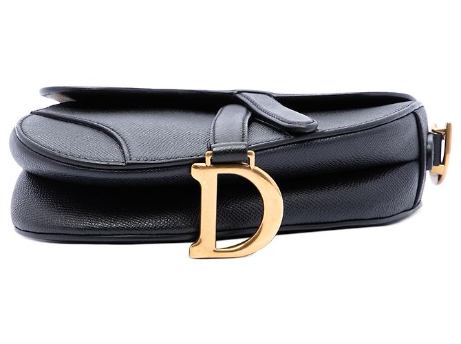 Dior Black Mini Grained Calfskin Saddle Schwarz - Ansicht 3