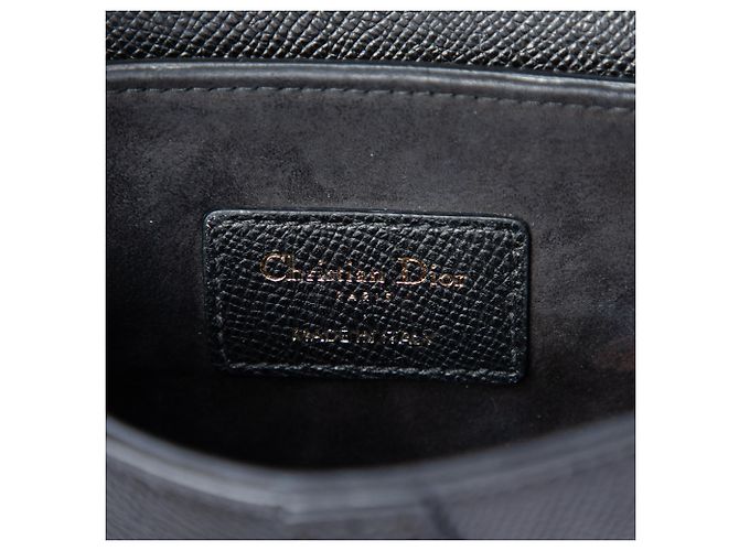 Dior Black Mini Grained Calfskin Saddle Schwarz - Ansicht 5