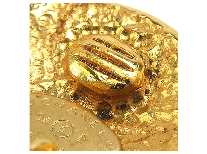 Chanel Gold CC vergoldete runde Clip-On Ohrringe Golden - Ansicht 10