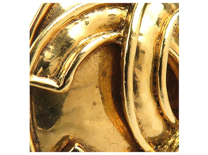 Chanel Gold CC vergoldete runde Clip-On Ohrringe Golden - Ansicht 11
