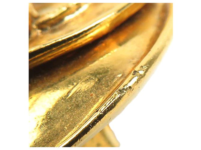 Chanel Gold CC vergoldete runde Clip-On Ohrringe Golden - Ansicht 12