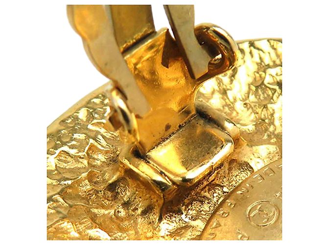 Chanel Gold CC vergoldete runde Clip-On Ohrringe Golden - Ansicht 13