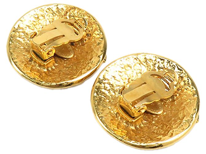 Chanel Gold CC vergoldete runde Clip-On Ohrringe Golden - Ansicht 4