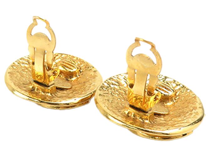 Chanel Gold CC vergoldete runde Clip-On Ohrringe Golden - Ansicht 6