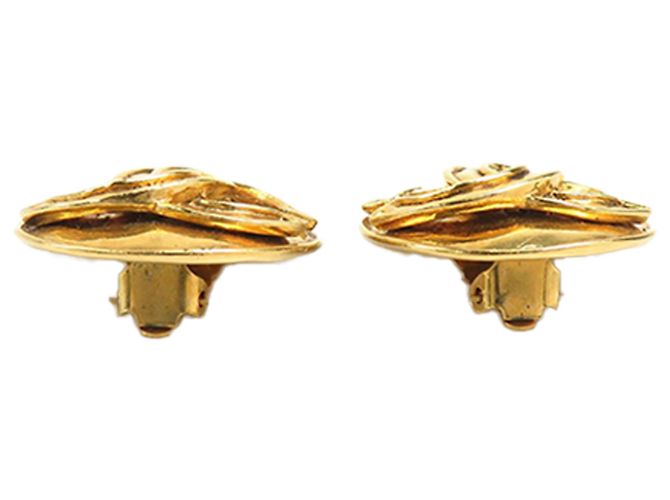Chanel Gold CC vergoldete runde Clip-On Ohrringe Golden - Ansicht 7
