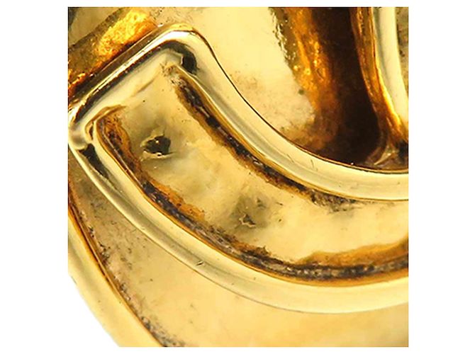 Chanel Gold CC vergoldete runde Clip-On Ohrringe Golden - Ansicht 9