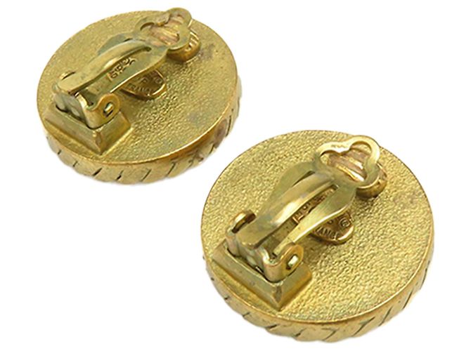 Orecchini a clip rotondi Chanel Black CC placcati oro e smalto Nero - vista 7