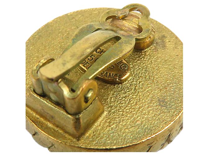 Orecchini a clip rotondi Chanel Black CC placcati oro e smalto Nero - vista 9