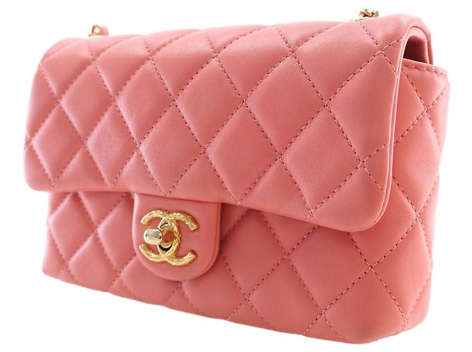 Chanel Pink Mini CC Quilted Lambskin Chain Flap - Ansicht 13