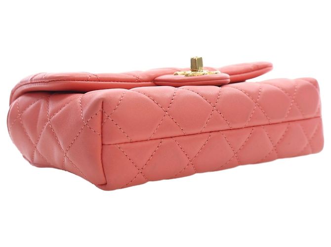 Chanel Pink Mini CC Quilted Lambskin Chain Flap - Ansicht 14