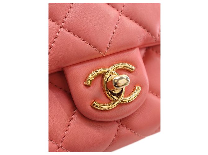 Chanel Pink Mini CC Quilted Lambskin Chain Flap - Ansicht 5