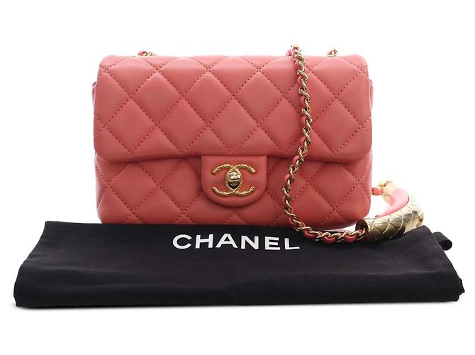 Chanel Pink Mini CC Quilted Lambskin Chain Flap - Ansicht 6