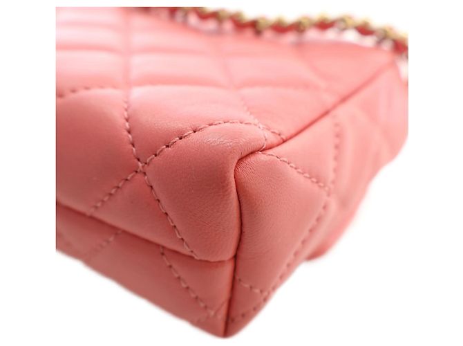 Chanel Pink Mini CC Quilted Lambskin Chain Flap - Ansicht 8