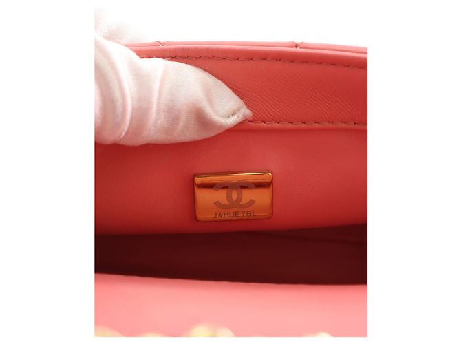 Chanel Pink Mini CC Quilted Lambskin Chain Flap - Ansicht 9