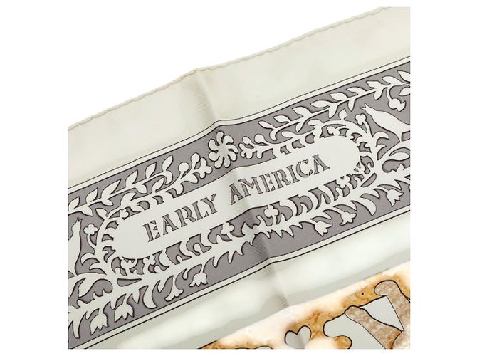Hermès Beige Early America Seidentuch 90 - Ansicht 7