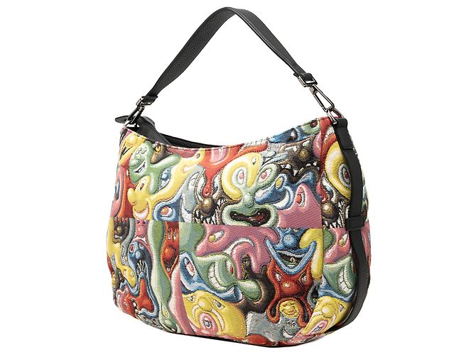 Borsa Soft Saddle in tela stampata Kenny Scharf gialla Dior Giallo - vista 2