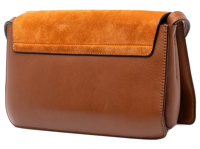 Chloé Faye Crossbody Small em camurça e couro de bezerro castanho Marrom - vista 2