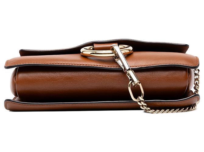 Chloé Faye Crossbody Small em camurça e couro de bezerro castanho Marrom - vista 3