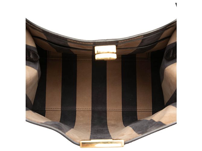Fendi Black Medium Calfskin Peekaboo X Lite Satchel - view 4