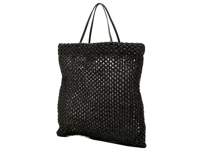 The Row Mini Raffia Barn Tote Nero - vista 2