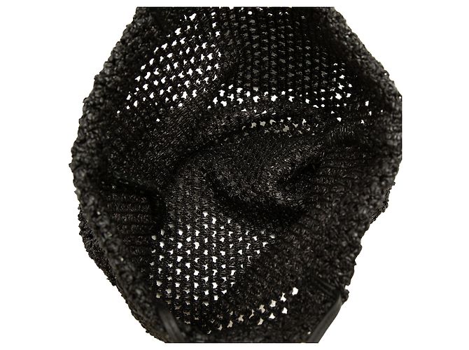 The Row Mini Raffia Barn Tote Nero - vista 4
