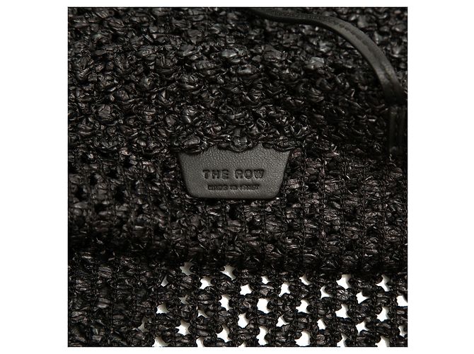 The Row Mini Raffia Barn Tote Nero - vista 5
