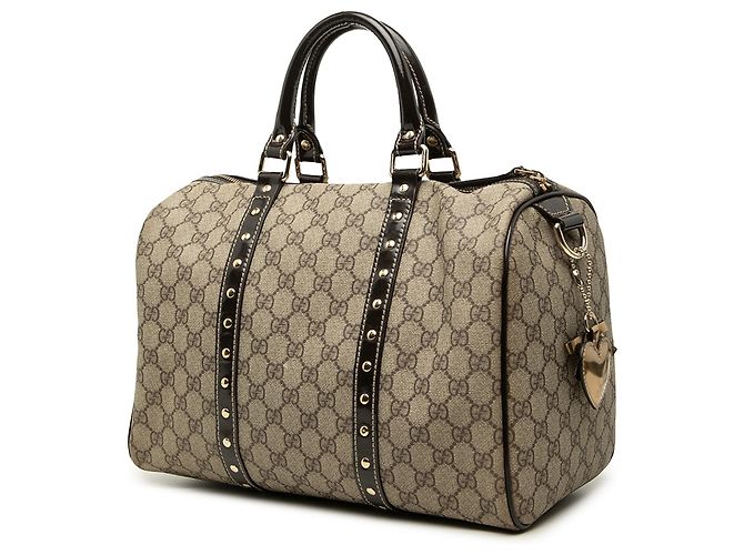 Borsa Joy Boston Gucci Beige Medium GG Supreme Guccissima con patch cuore - vista 2