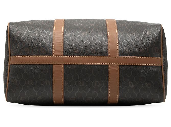Sac Boston Dior en toile enduite motif nid d'abeille noir - vue 3