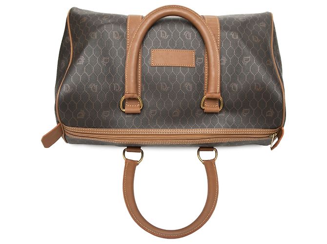 Sac Boston Dior en toile enduite motif nid d'abeille noir - vue 8