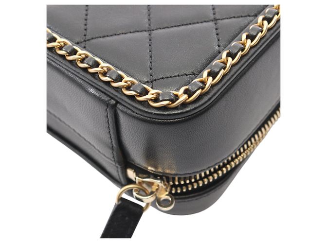Chanel Small Lambskin CC Filigree Vanity Case Schwarz - Ansicht 12