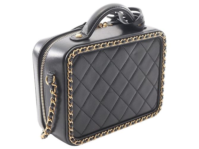 Chanel Small Lambskin CC Filigree Vanity Case Schwarz - Ansicht 2
