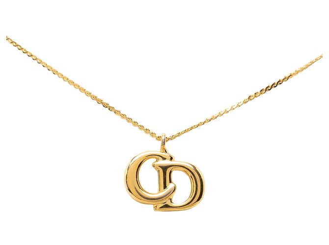 Collar con colgante Dior Gold chapado en oro logo CD Dorado - vista 2