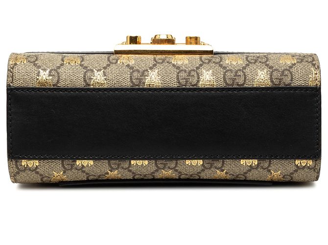 Gucci Beige Small GG Supreme Bee Padlock Crossbody - vista 3