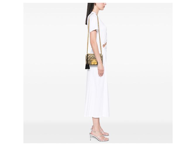 Gucci Beige Small GG Supreme Bee Padlock Crossbody - vista 6