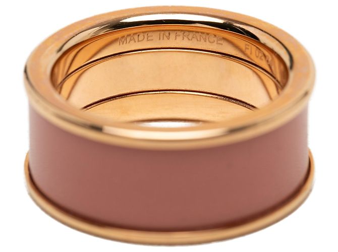 Hermès Pink Medium Gold Plated Enamel H Diamant Uni Ring - Ansicht 4