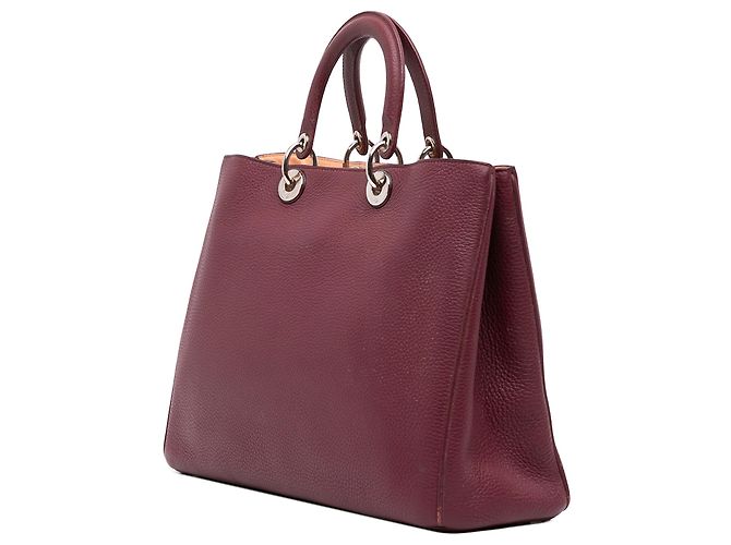 Sac Diorissimo Dior en cuir rouge Large Bordeaux - vue 2