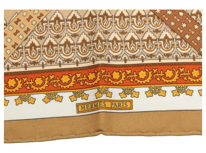 Lenço de seda Hermès Orange Brins D Or 45 Laranja - vista 4