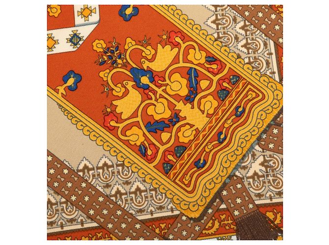 Lenço de seda Hermès Orange Brins D Or 45 Laranja - vista 5