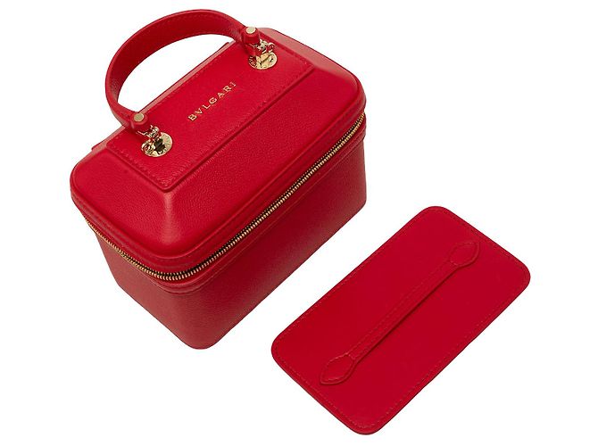 Bulgari Bvlgari Serpenti Forever Vanity Bag aus rotem Leder - Ansicht 6