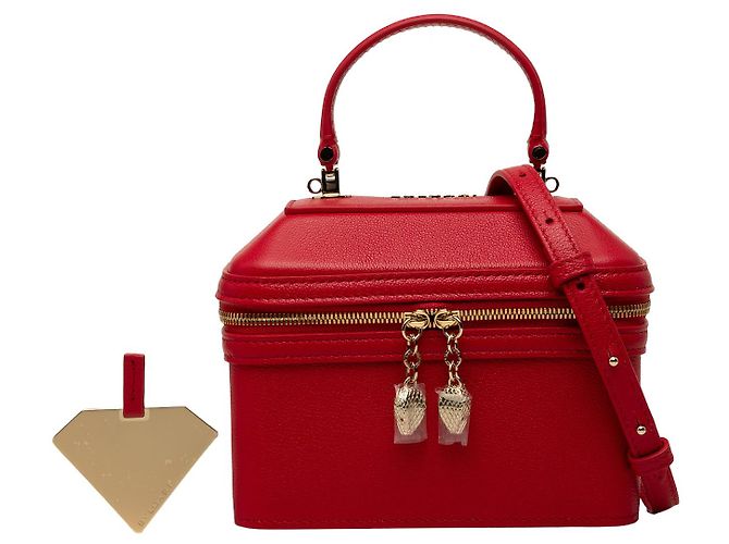 Bulgari Bvlgari Serpenti Forever Vanity Bag aus rotem Leder - Ansicht 8