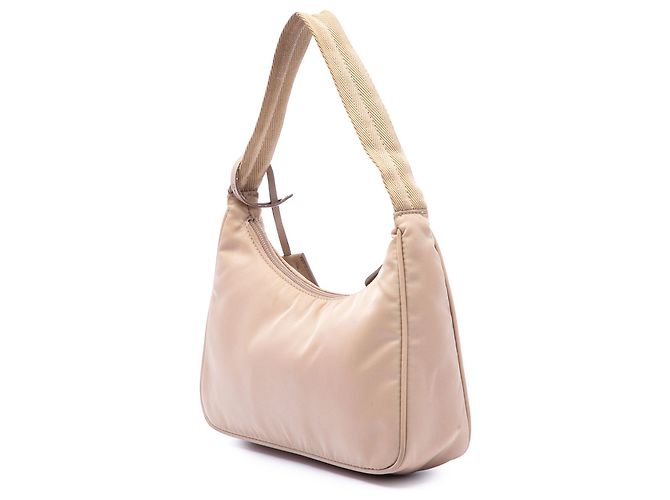 Bolso de hombro Prada Mini Tessuto Re Edition 2000 Beige - vista 2