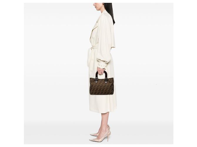 Fendi Twins Small Shopper aus Zucca Canvas in Braun - Ansicht 6