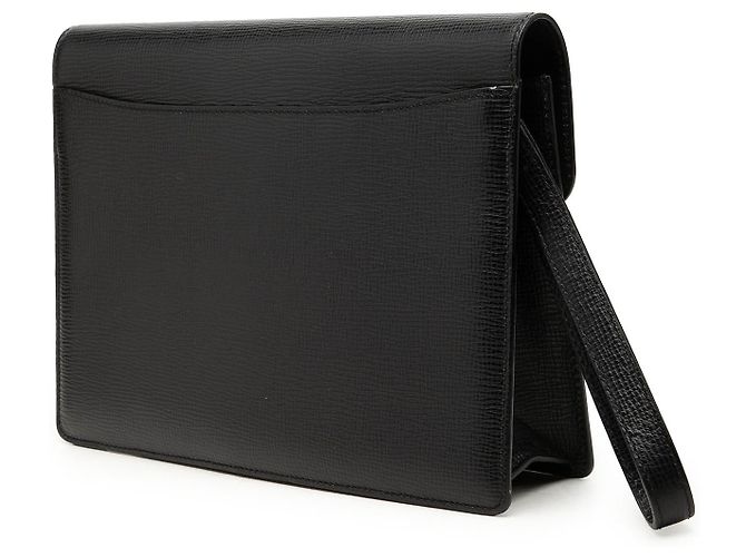 Clutch de solapa Anagram en piel texturizada negra LOEWE Negro - vista 2