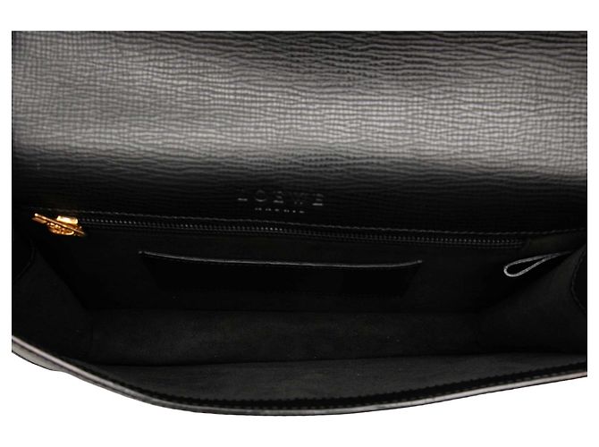 Clutch de solapa Anagram en piel texturizada negra LOEWE Negro - vista 4