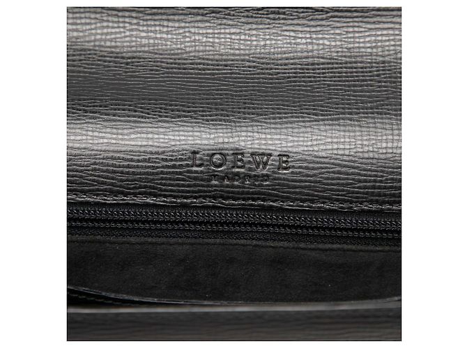 Clutch de solapa Anagram en piel texturizada negra LOEWE Negro - vista 5