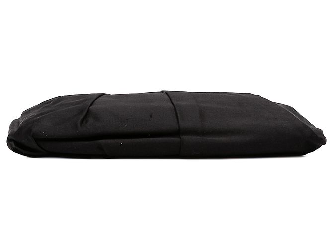Prada Clutch mit Rahmen aus plissiertem Satin in Schwarz - Ansicht 3