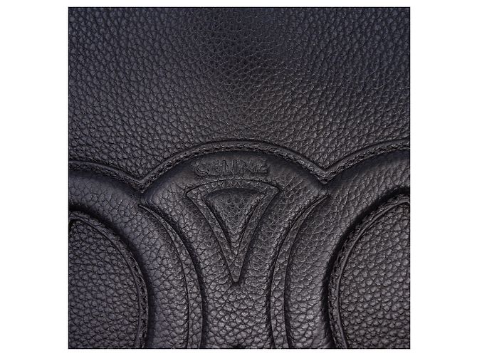 Céline Bolso Bucket Celine Black Small Calfskin Cuir Triomphe Negro - vista 5